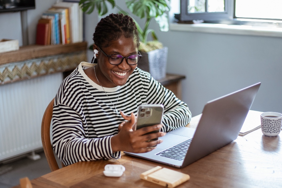 Business owner working remotely