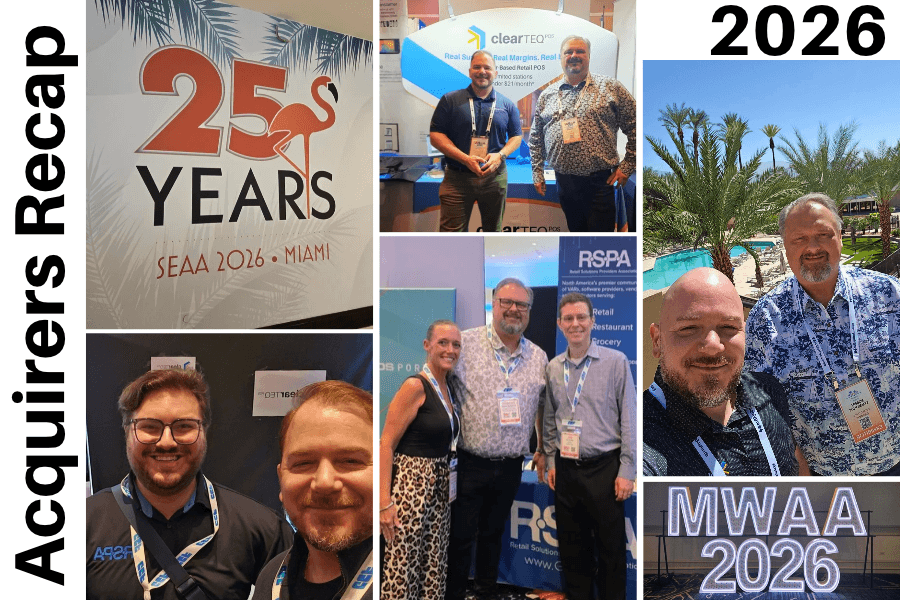 ClearTEQ POS team at four 2026 Acquirers Association shows, sharing retail POS solutions and building strong partnerships with ISOs and agents.