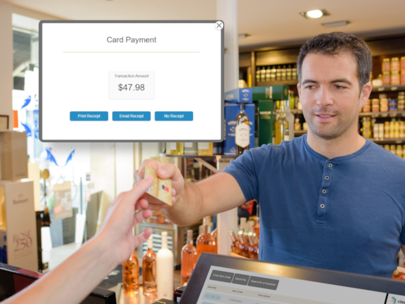 CardPayment_Winery (1) Man paying for wine at the wine store pos system