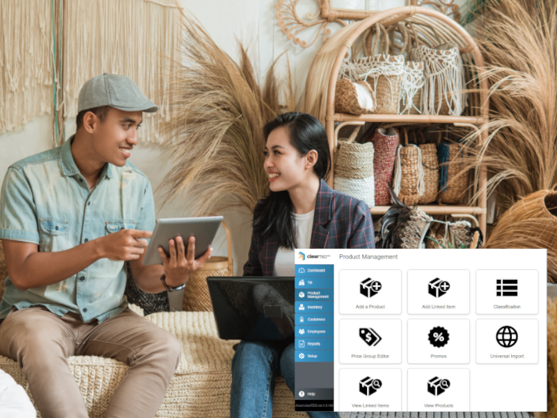 Sales Tracking on tablet for gift shop
